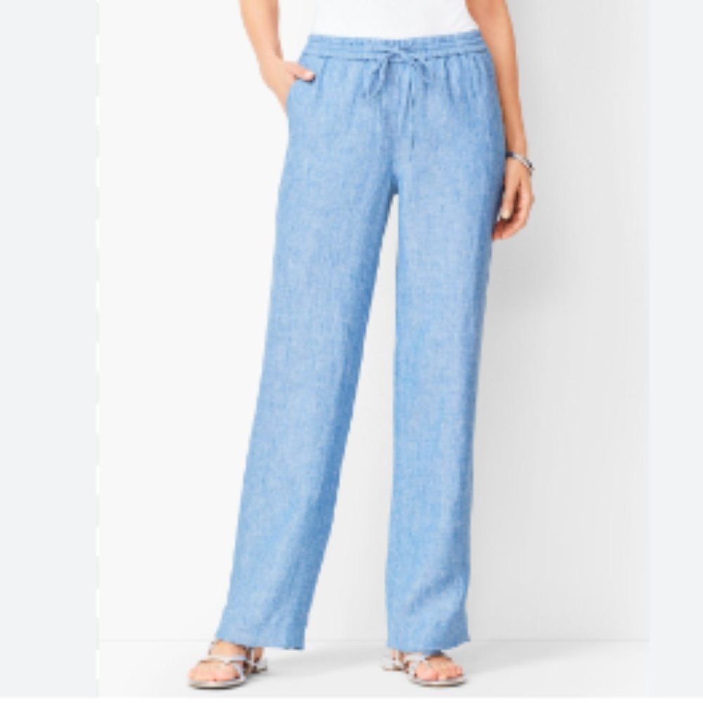 Talbots Linen Drawstring Pockets Pants Size 18w P… - image 2